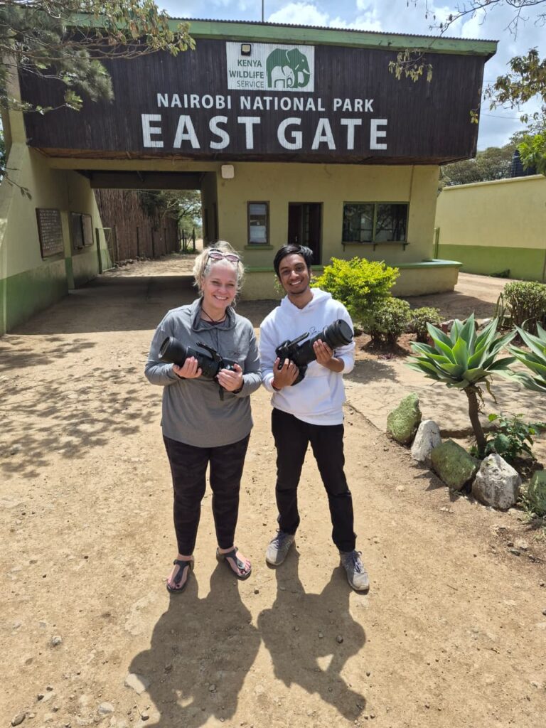 Dave Chohan with a client at Nairobi National Park
